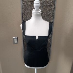 White House Black Market Black Satin Corset Top